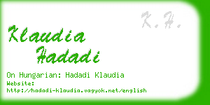 klaudia hadadi business card